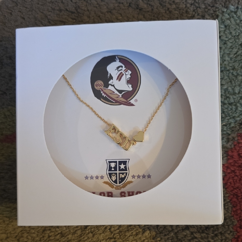 FSU Gold Heart Necklace